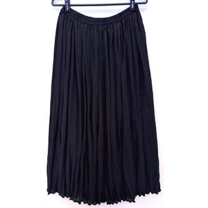 Express Vintage Black Pleated Chiffon Maxi Skirt Sz M Goth Minimalist Lagenlook